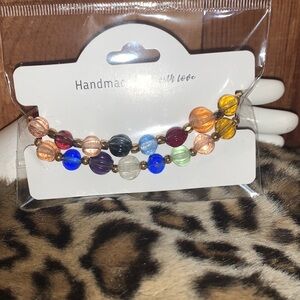 Handmade Stretch Colorful Beaded Bracelet Set  7”